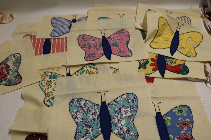 Vintage Butterfly Applique Quilt Squares (1 of 10)