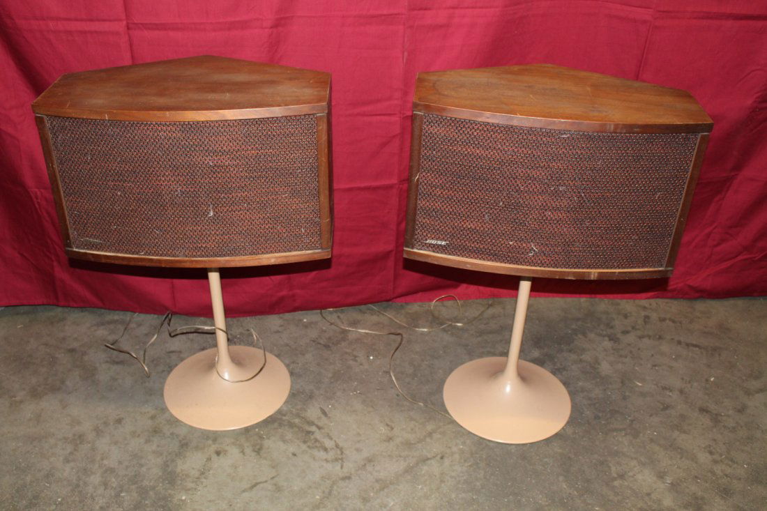 Vintage 901 Series Bose IV Speakers on Tulip Stands