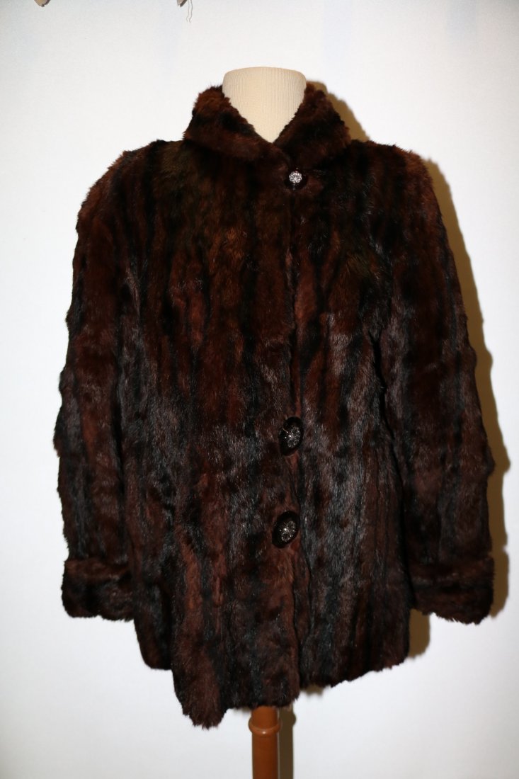 1950's Dark Brown Mink Swing Style Jacket (1 of 6)