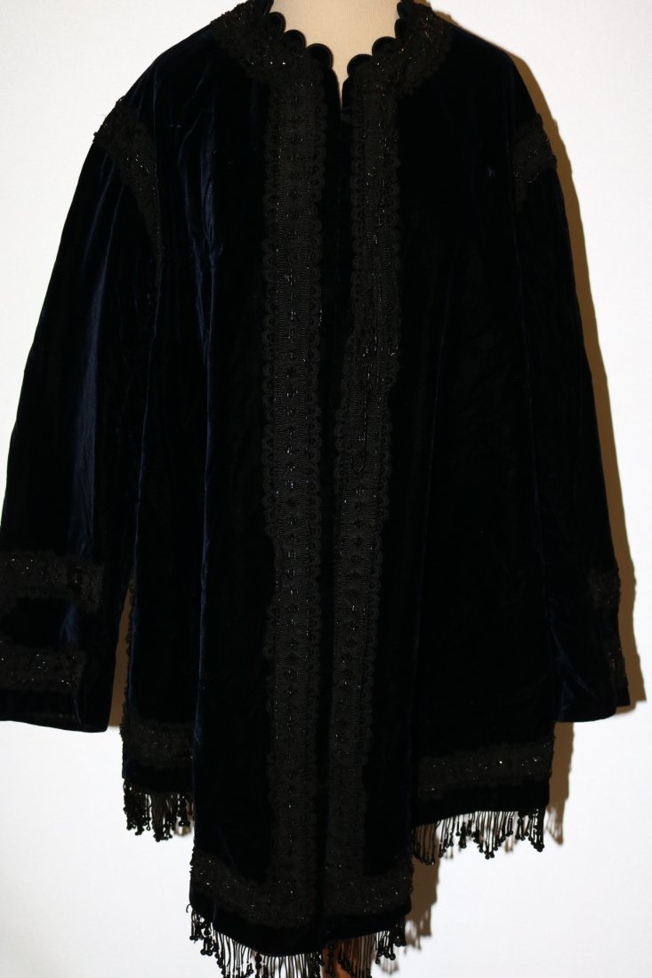 Navy Blue Velvet & Beaded early 1800's Coat (1 of 10)
