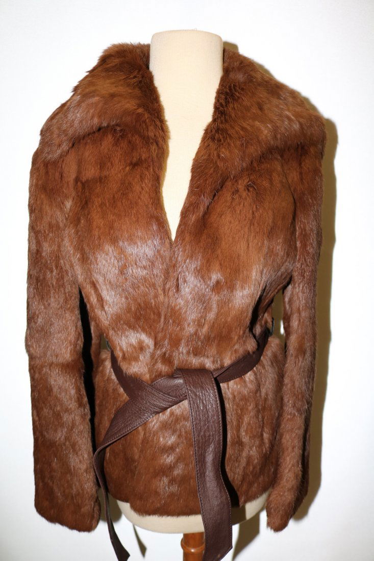 Vintage 1970s tawny brown super soft rabbit fur jacket (1 of 5)