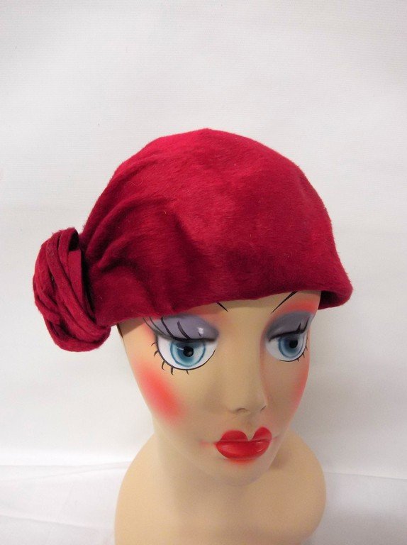 vintage 1950s  Frank Olive hot pink deep red plush (1 of 6)