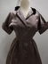 1940's Pink Stripe Silk Taffeta with Velvet Shirt Waist - 2