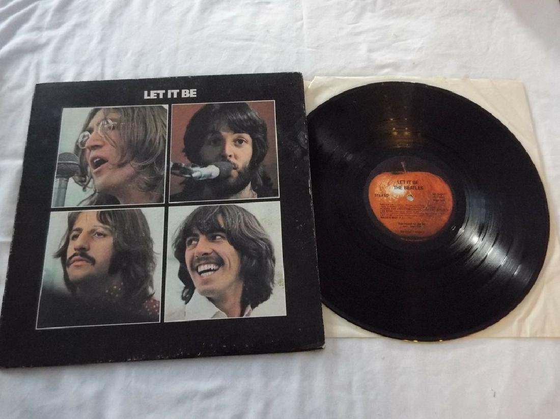 The Beatles "Let It Be" Vinyl Record Album AR-34001: recorded in England, Apple records, some wear mild scratches