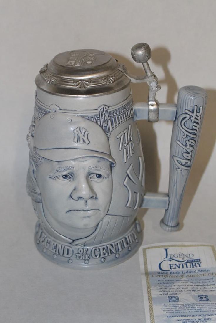 Babe Ruth Stein: NY Legends of the Century by CUI/Avon #62077 with COA 1999 Approx 8" tall