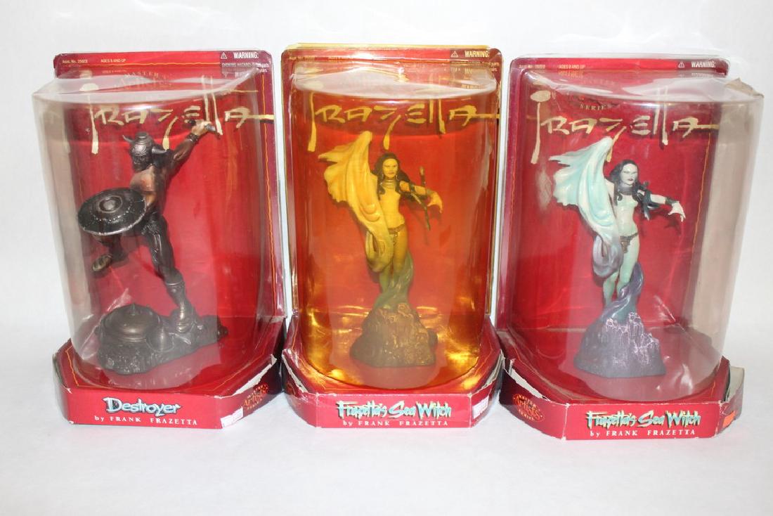 3 Frank Frazetta figures New In Package: 1-Destroyer, 2-Frazetta's Sea Witch's