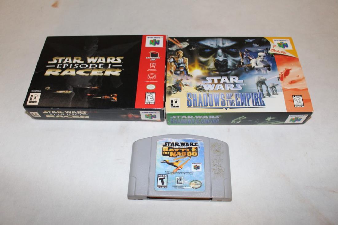 Star Wars Nintendo 64 Game Lot: Shadows of the Empire, Episode 1 Racer, Episode 1 Battle for Naboo(out of box)