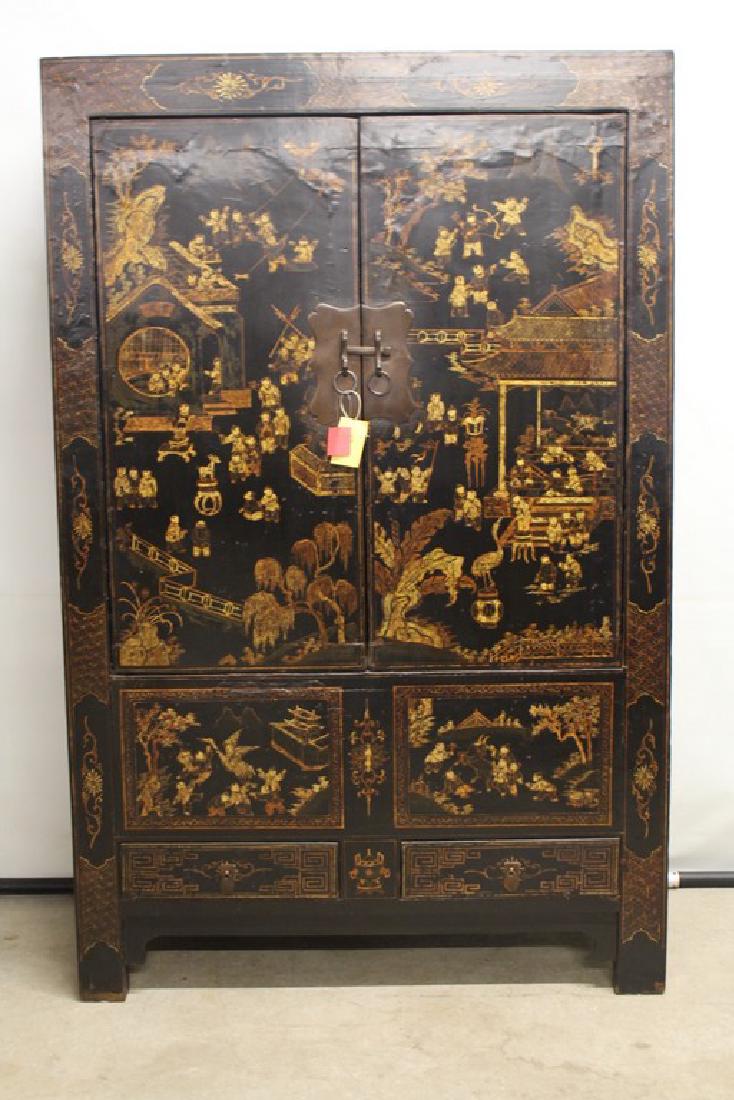 Large 2 Door Asian Wedding Cabinet/Wardrobe (1 of 12)
