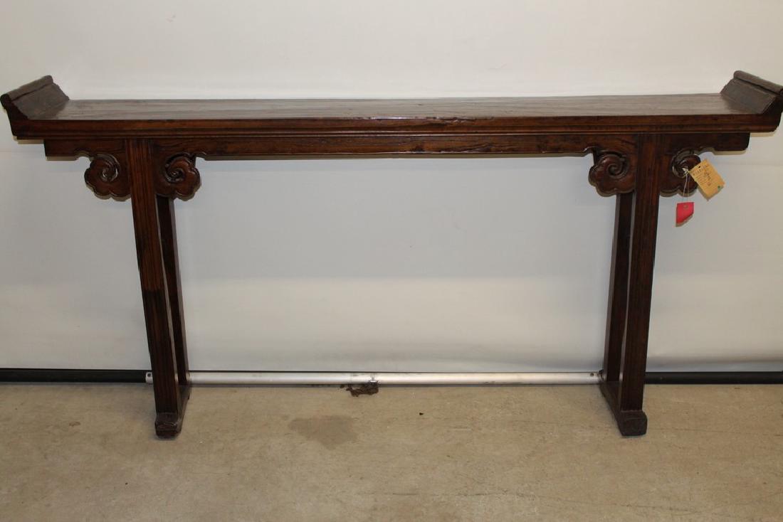 Large Asian Scroll Table/Altar Table with Wing ends, (1 of 5)