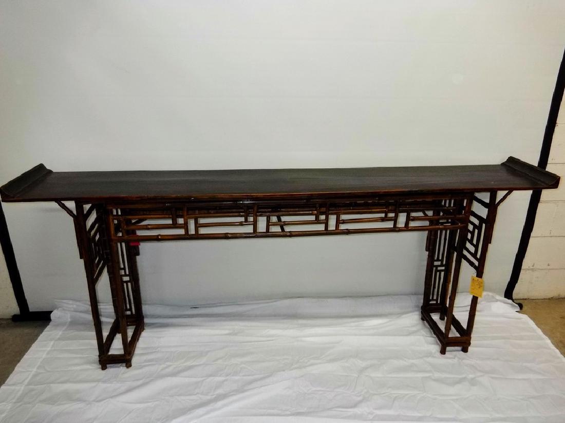 Large Bamboo Asian Altar Table with wing top (1 of 6)