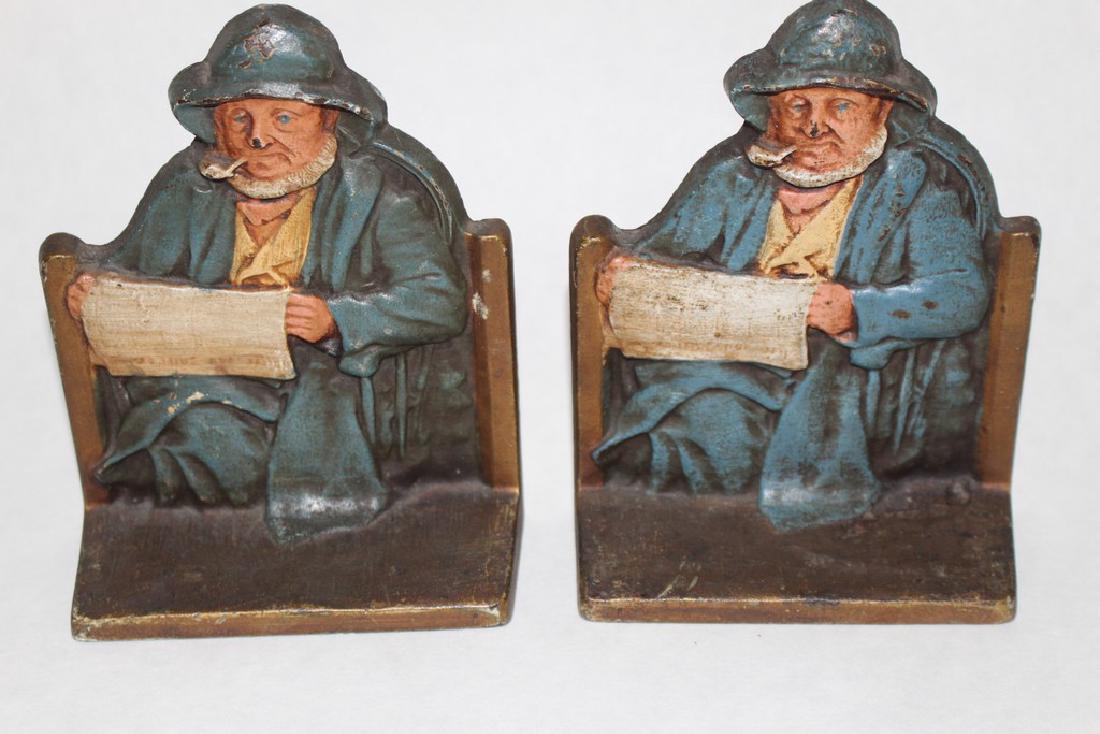 Pair 1928 Cape Cod Fisherman Bookends by Connecticut (1 of 3)