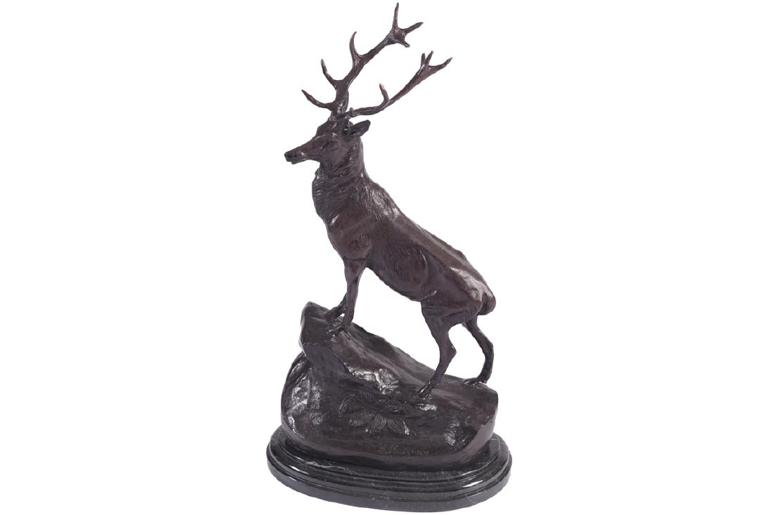 PAIR OF LARGE BRONZE SCULPTURES (1 of 2)