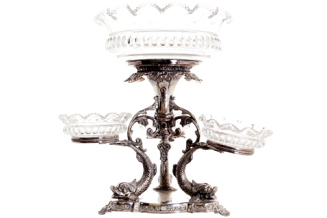NINETEENTH-CENTURY SHEFFIELD PLATED AND CRYSTAL CENTRE (1 of 1)