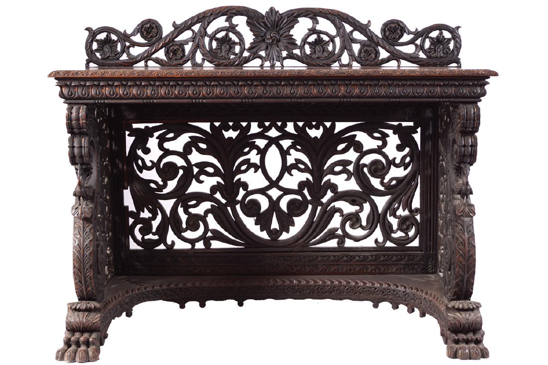 NINETEENTH-CENTURY ANGLO INDIAN HARDWOOD HALL TABLE (1 of 1)
