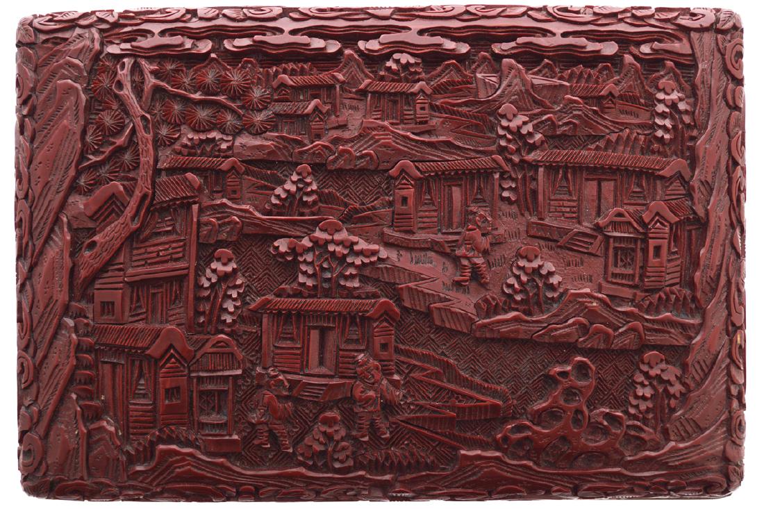RECTANGULAR CHINESE CINNABAR LACQUER BOX (1 of 10)