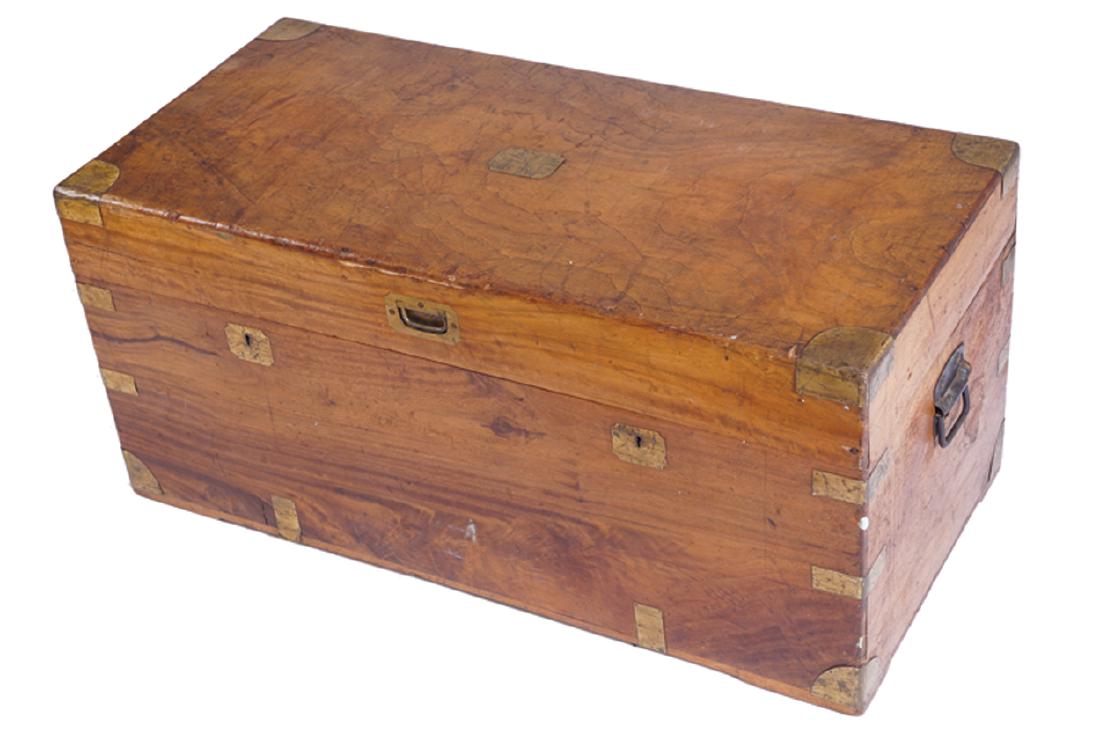 NINETEENTH-CENTURY BRASS BOUND CEDAR WOOD TRUNK (1 of 1)