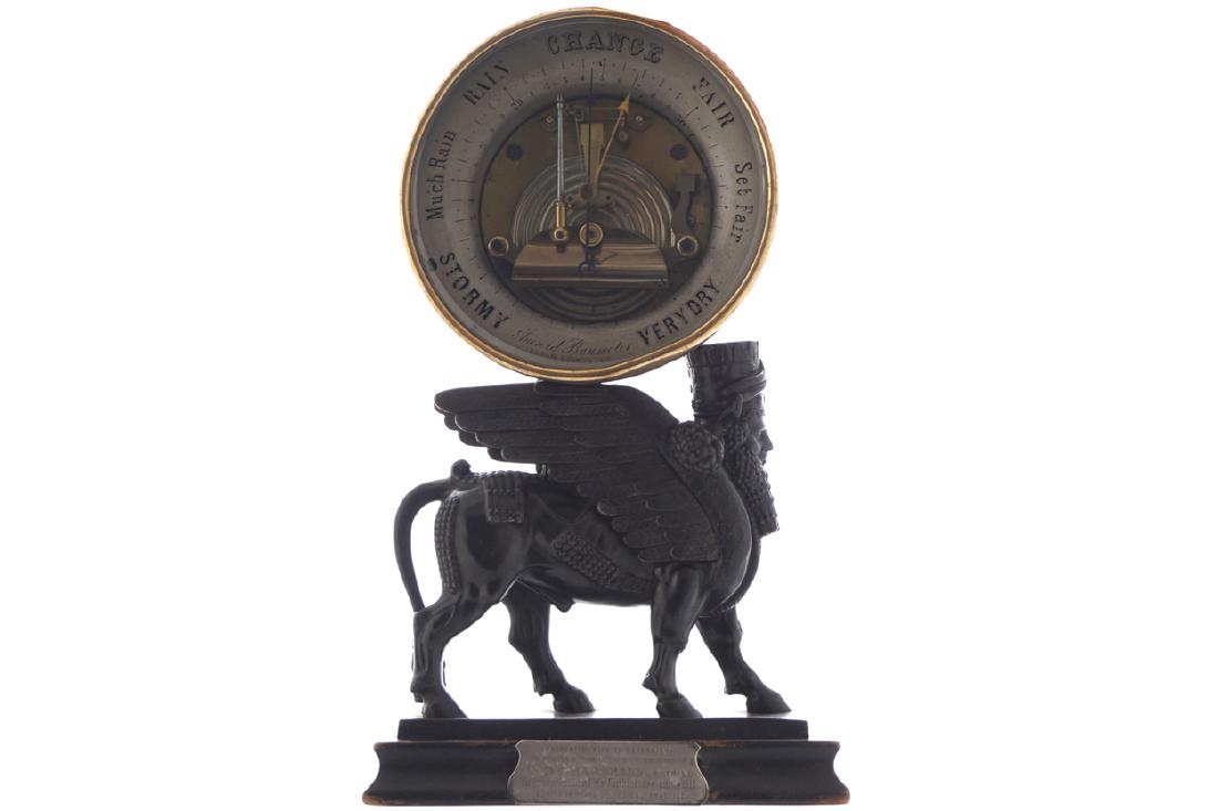 NINETEENTH-CENTURY BRASS ANEROID  BAROMETER (1 of 1)