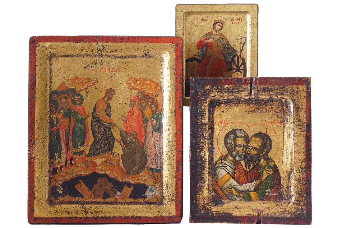 GROUP OF THREE EARLY ICONS (1 of 2)