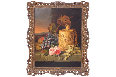 EDWARD LADELL (ENGLISH, 1821-86): Still life Oil on canvas Signed lower-right Dimensions: 41 x 51 cm.