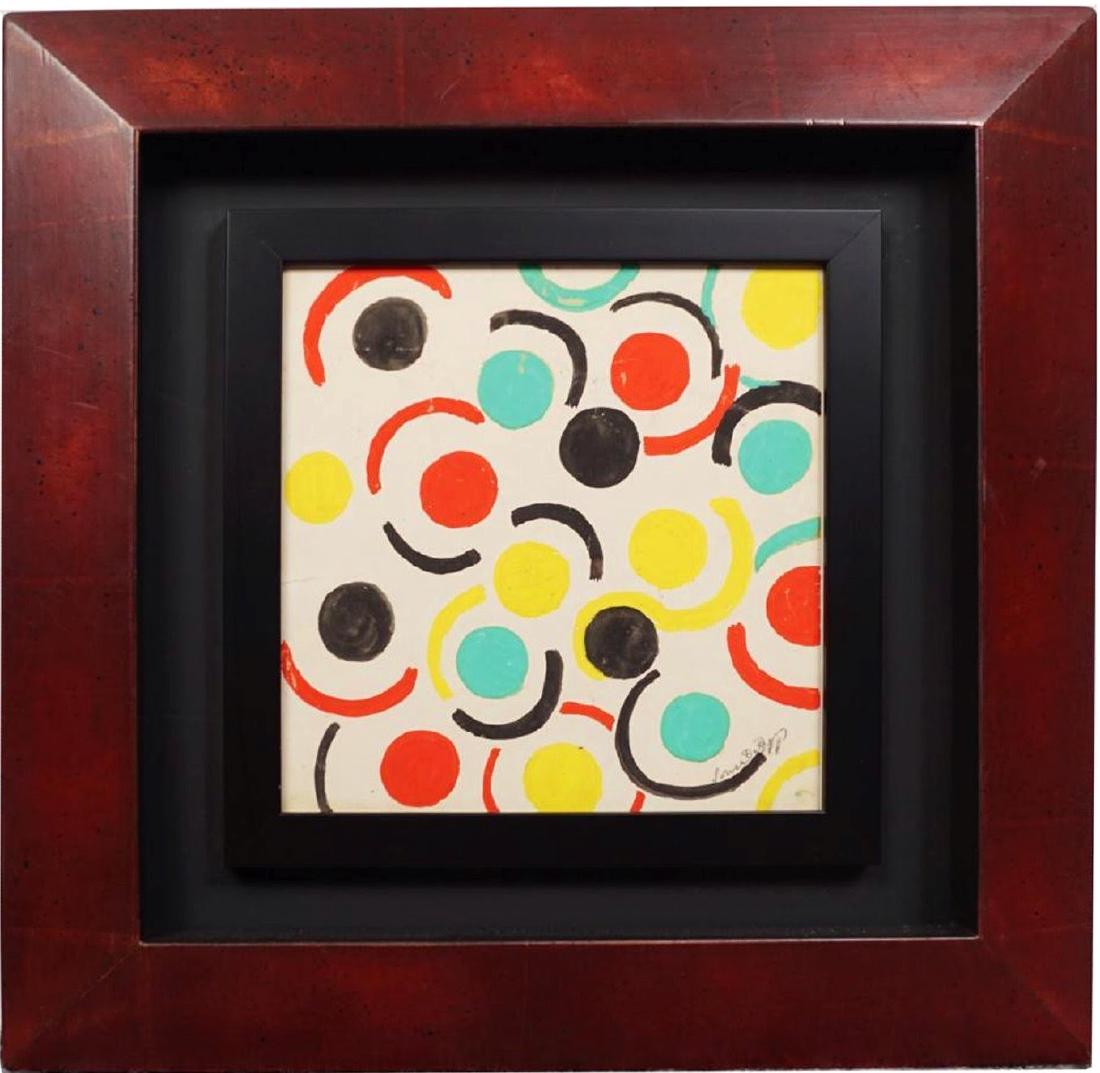 SONIA DELAUNAY (1885-1979): Composition GouacheSigned and numbered 311Accompanied by the copy of a certificate of authenticity written 26th january 1986 by Charles DELAUNAY, son of Sonia DELAUNAY, Provenance : French private col