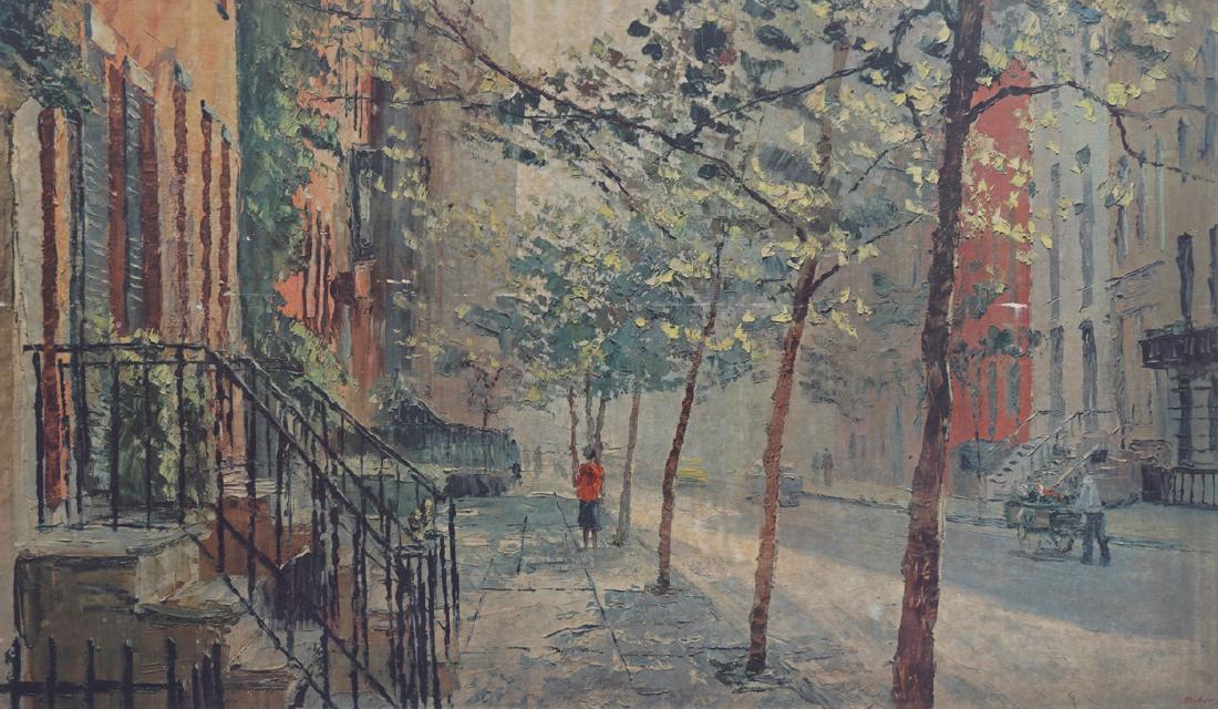 AFTER PETER HAYWARD: Street scene Print Dimensions: 60 x 100 cm.