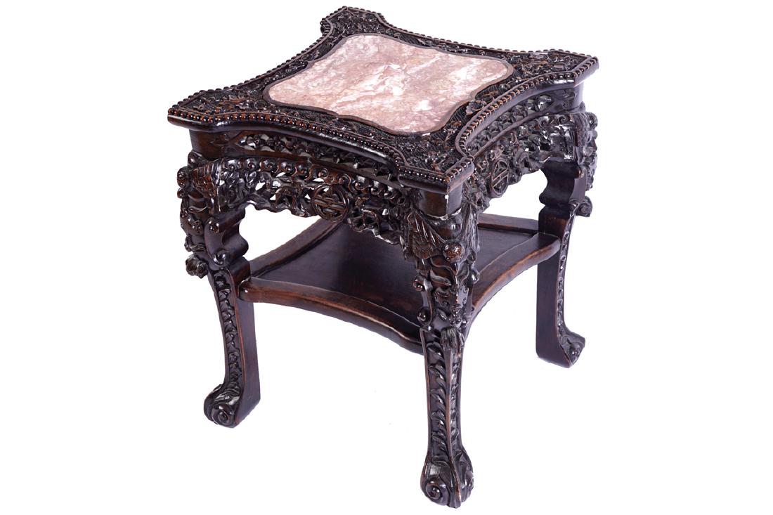 NINETEENTH-CENTURY CHINESE CARVED HARDWOOD PEDESTAL (1 of 1)