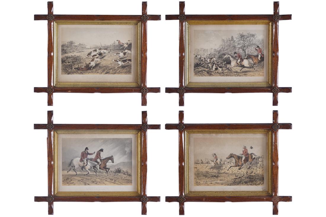 SET OF FOUR NINETEENTH-CENTURY HUNTING PRINTS (1 of 1)