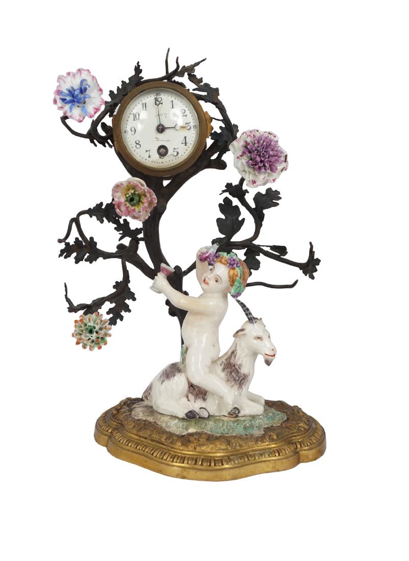 NINETEENTH-CENTURY FRENCH PORCELAIN AND ORMOLU CLOCK (1 of 1)