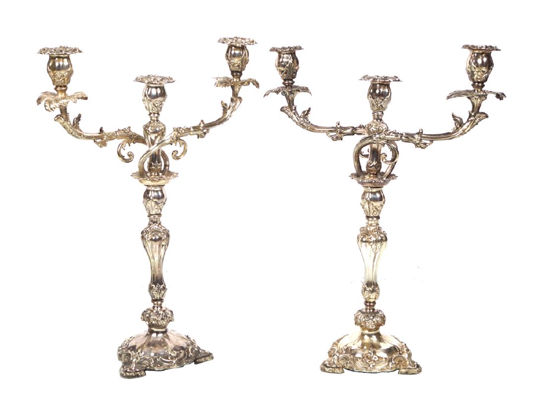 PAIR OF LARGE OLD SHEFFIELD CANDELABRA (1 of 1)
