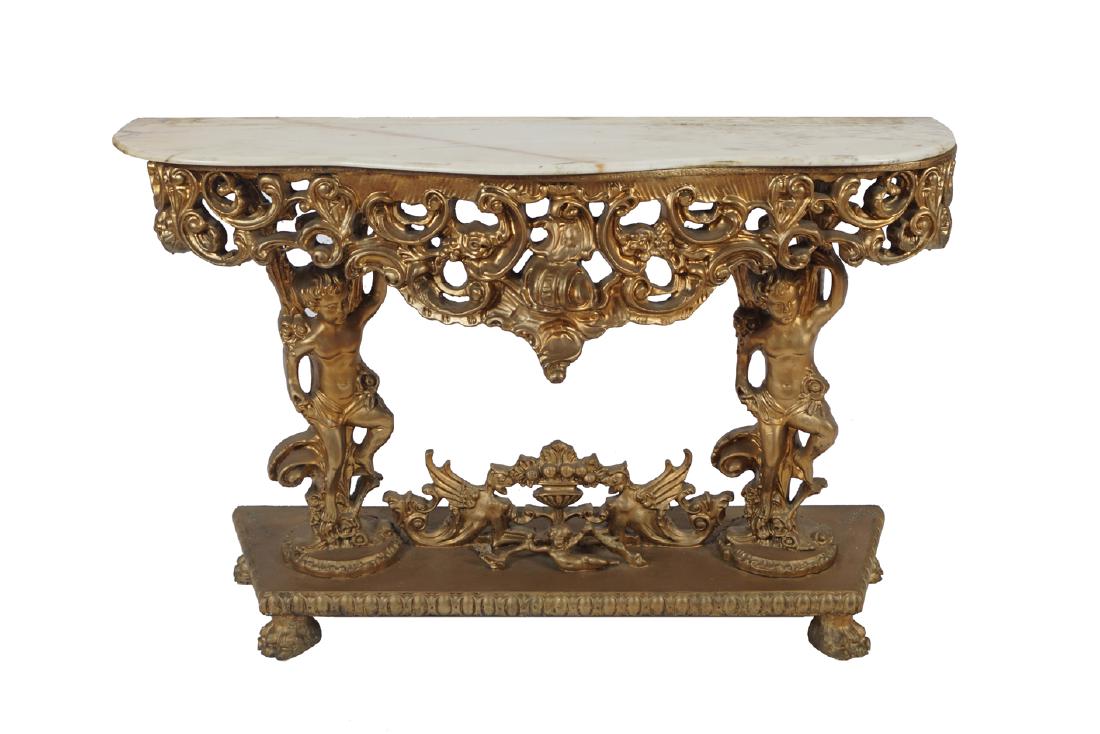ITALIAN CARVED GILT  CONSOLE TABLE (1 of 1)