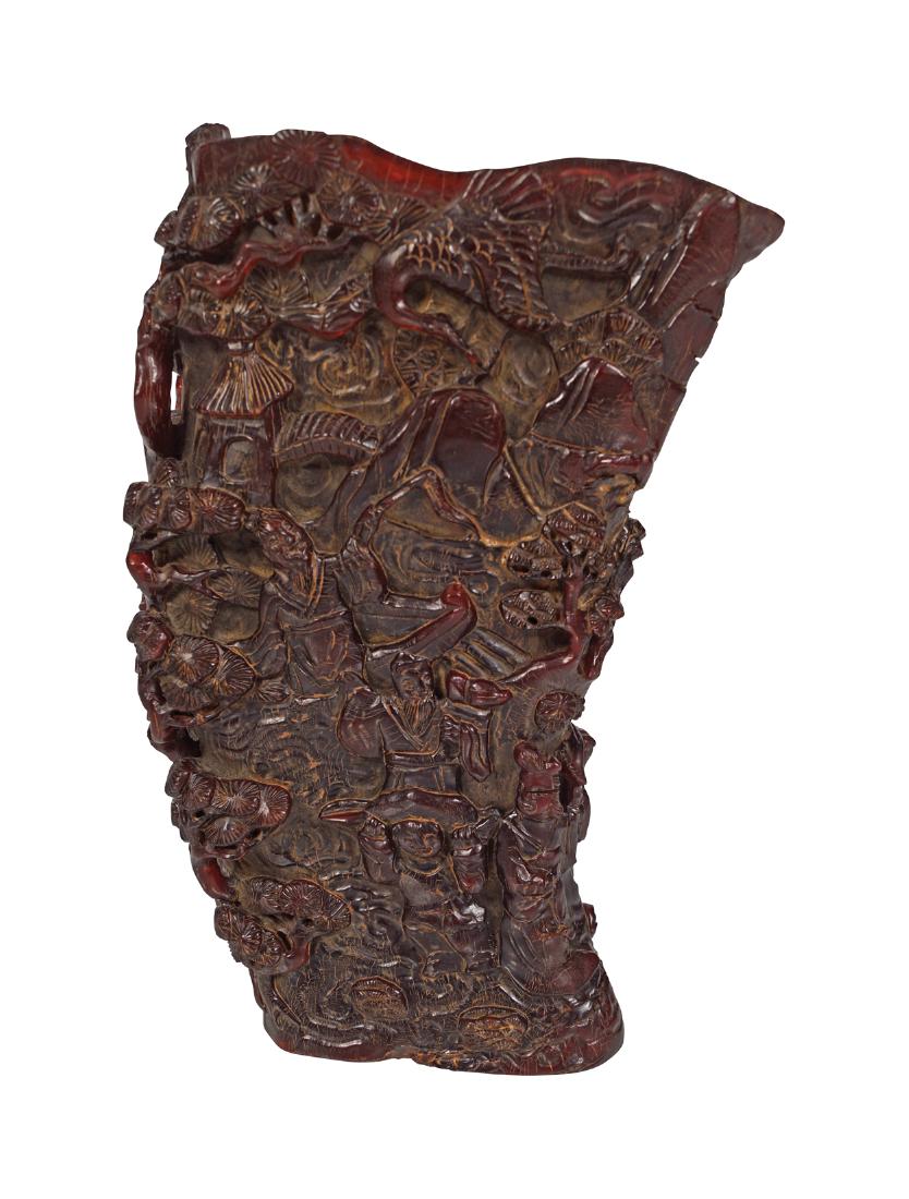 CHINESE QING PERIOD HORN LIBATION CUP (1 of 2)