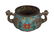 CHINESE QING PERIOD CHAMPLEVE ENAMELLED BRONZE CENSER