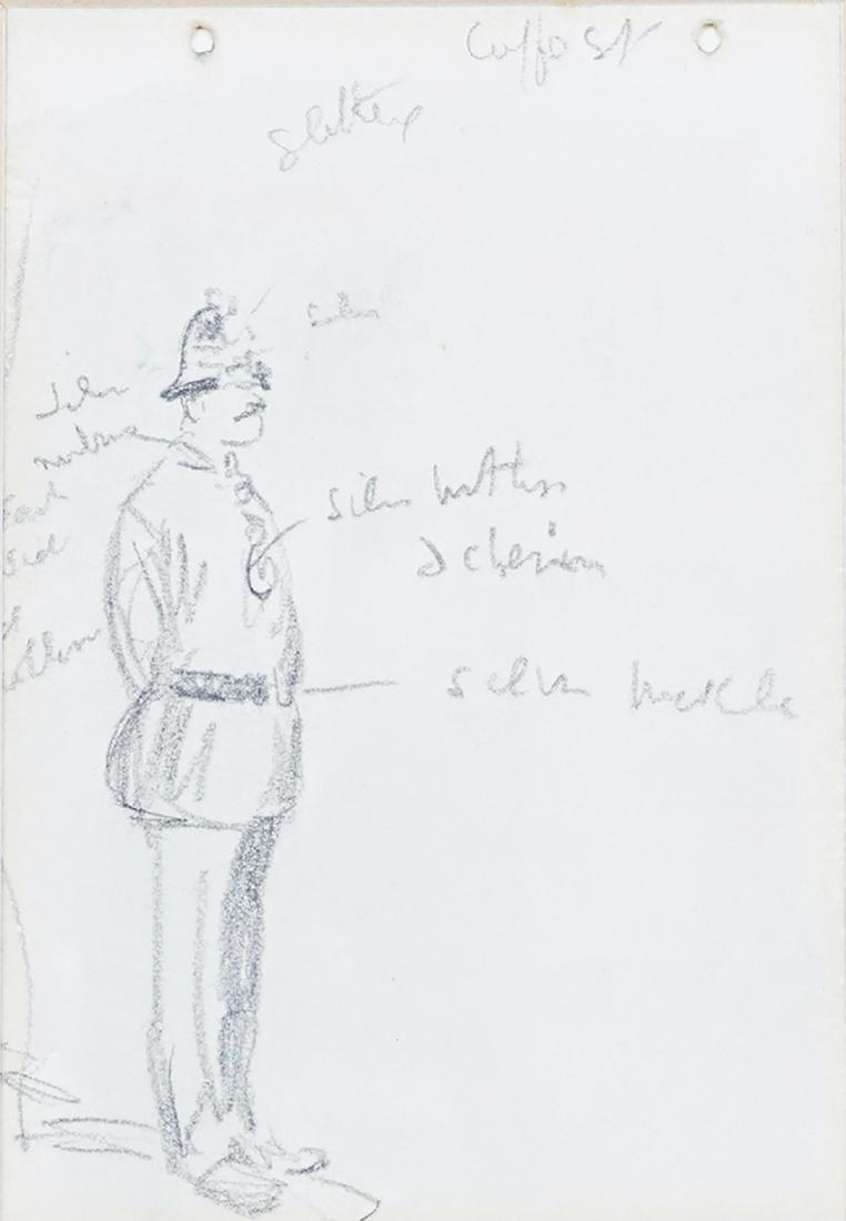 JACK B. YEATS, RHA, (1871-1957): Cuffe Street, Pencil sketch