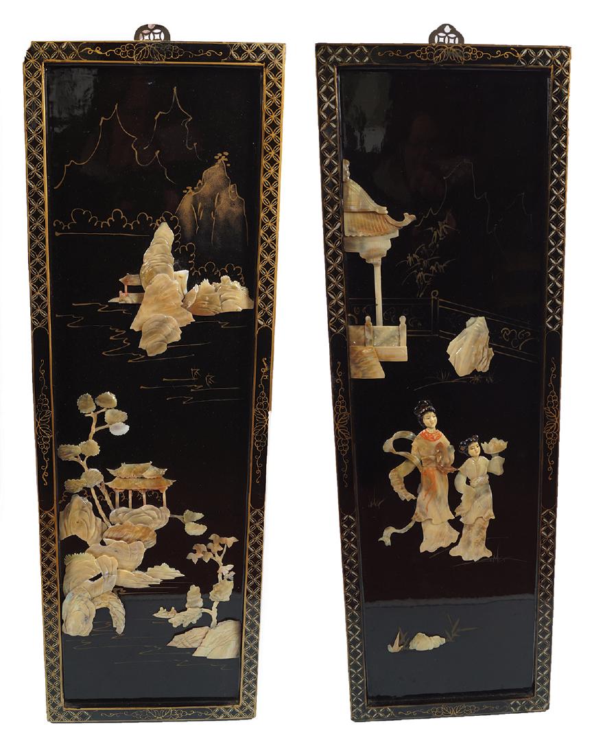 SET OF FOUR 20THCENTURY JAPANESE WALL PLAQUES