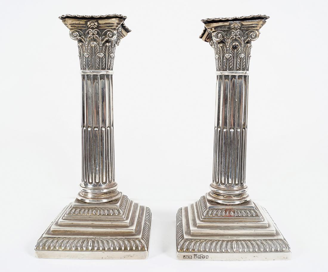 PAIR SILVER CANDLESTICKS (1 of 4)