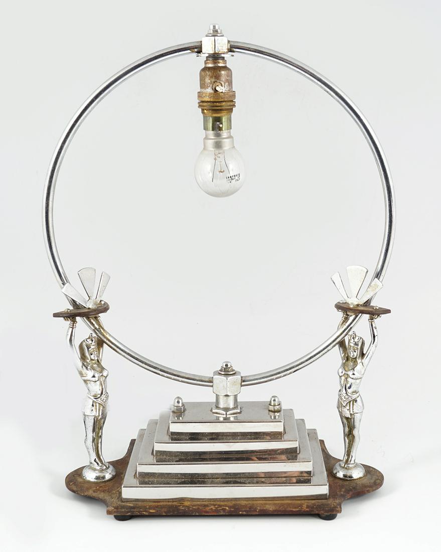 ART DECO CHROME PLATED TABLE LAMP (1 of 2)