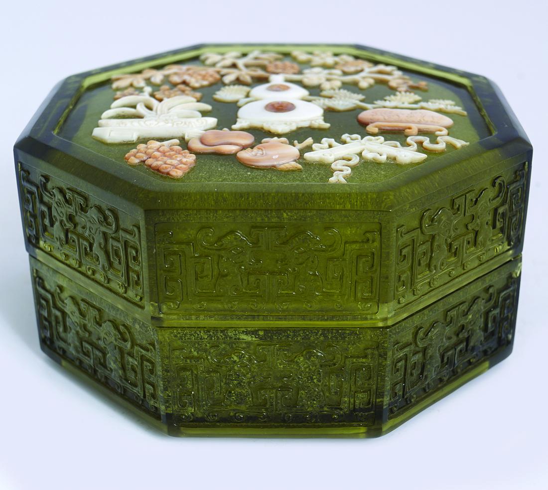 QING PERIOD CHINESE GLASS BOX & COVER (1 of 10)