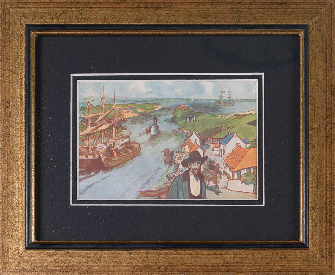 AFTER JACK B. YEATS (IRISH, 1871-1957): Memory Harbour, Coloured plate print, circa 1926 3.75 x 5.75 inches; (9.5 x 14.5 cm.)