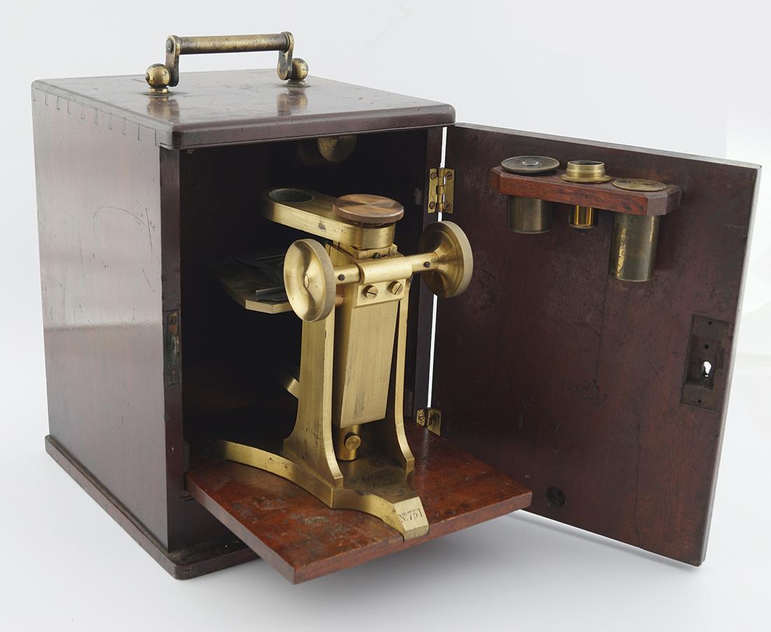 19TH-CENTURY MAHOGANY CASED MICROSCOPE (1 of 8)
