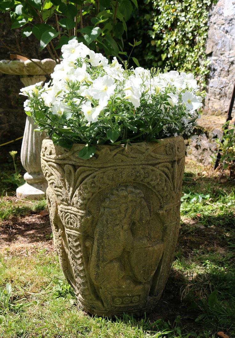 PAIR OF MOULDED STONE JARDINIERES (1 of 6)