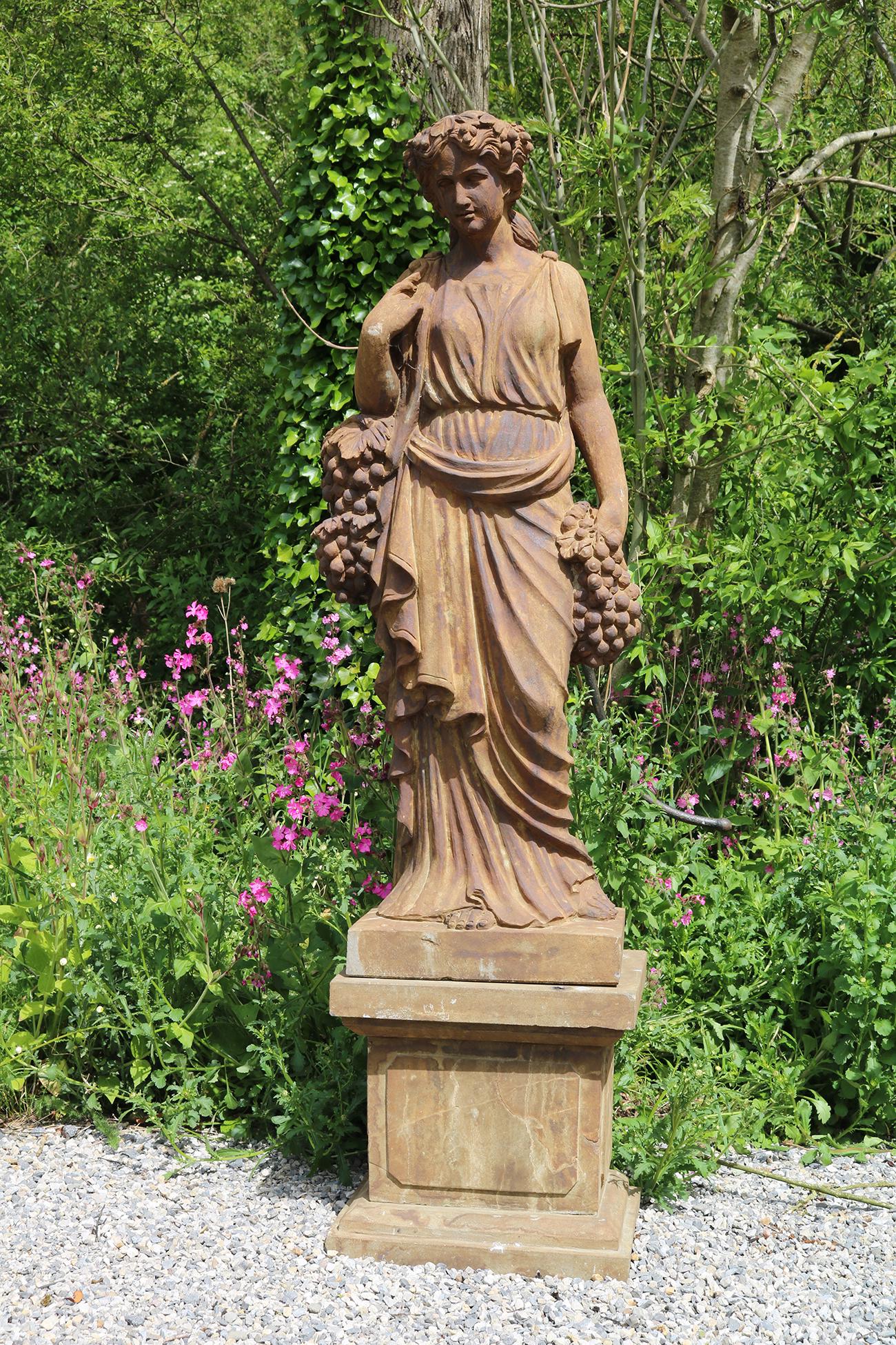 CARVED STONE STATUE OF FLORA (1 of 3)