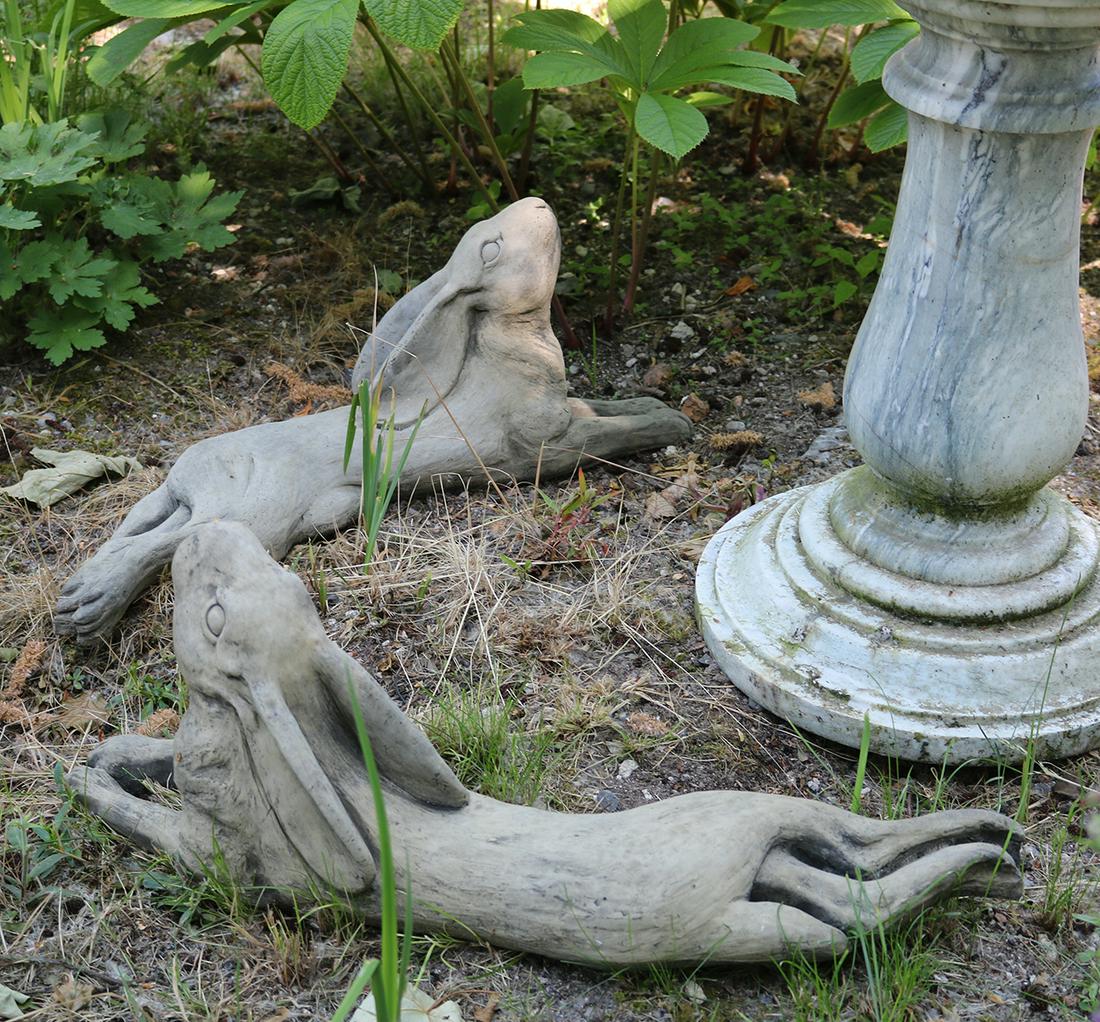 PAIR OF RECONSTITUTED STONE FIGURES (1 of 3)