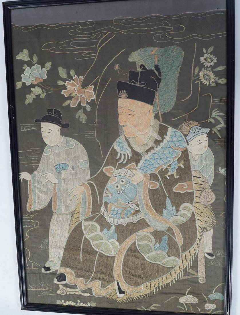 SET OF 4 CHINESE QING SILK EMBROIDERIES (1 of 6)