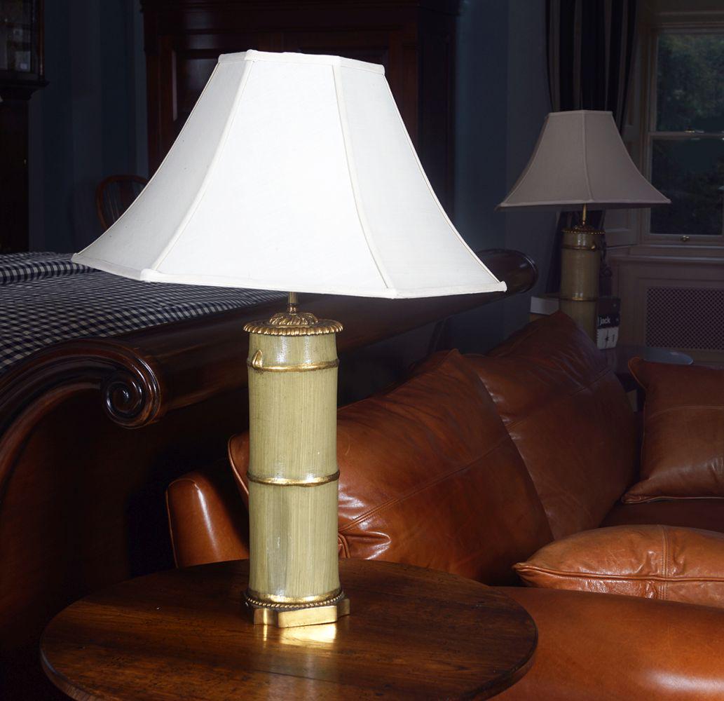 PAIR OF FAUX-BAMBOO TABLE LAMPS (1 of 2)