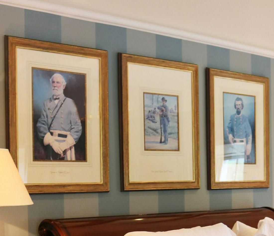 AFTER CLYDE HERON (1929-1999): Lieutenant General Nathan Bedford Forrest, Tom Green Rifles, 4th Texas, General Robert Lee Provenance: Castlehyde House, Co. Cork, Ireland 55 x 38 cm.; 40 x 30 cm. ; 40 x 30 cm.