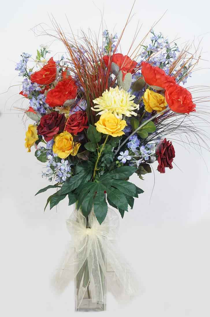 FAUX FLORAL ARRANGEMENT: potted Provenance: Castlehyde House, Co. Cork, Ireland Approx. 110 cm. high