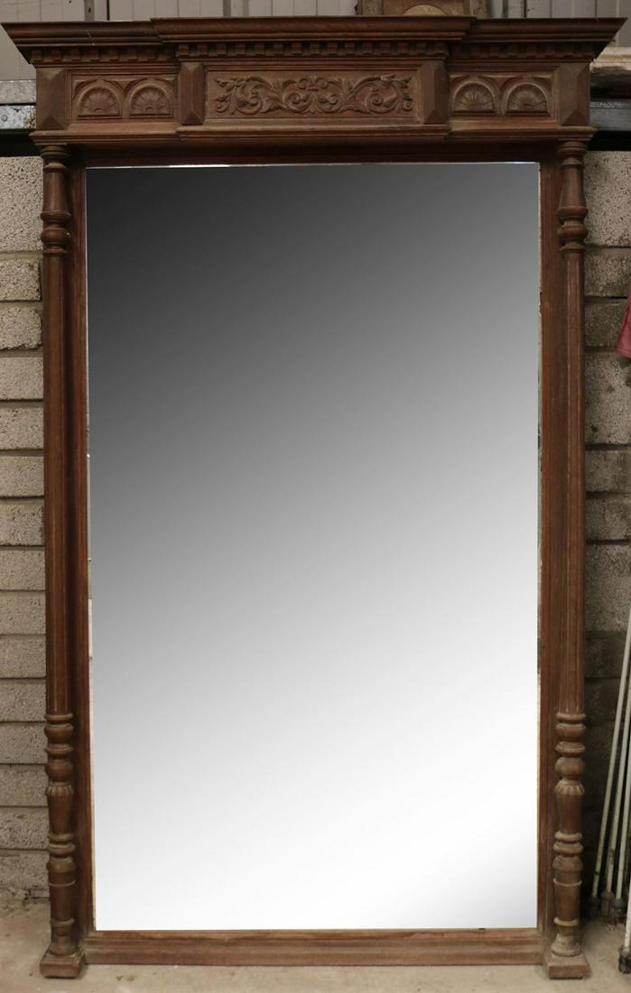 LARGE 19TH-CENTURY WALNUT FRAMED PIER MIRROR (1 of 3)