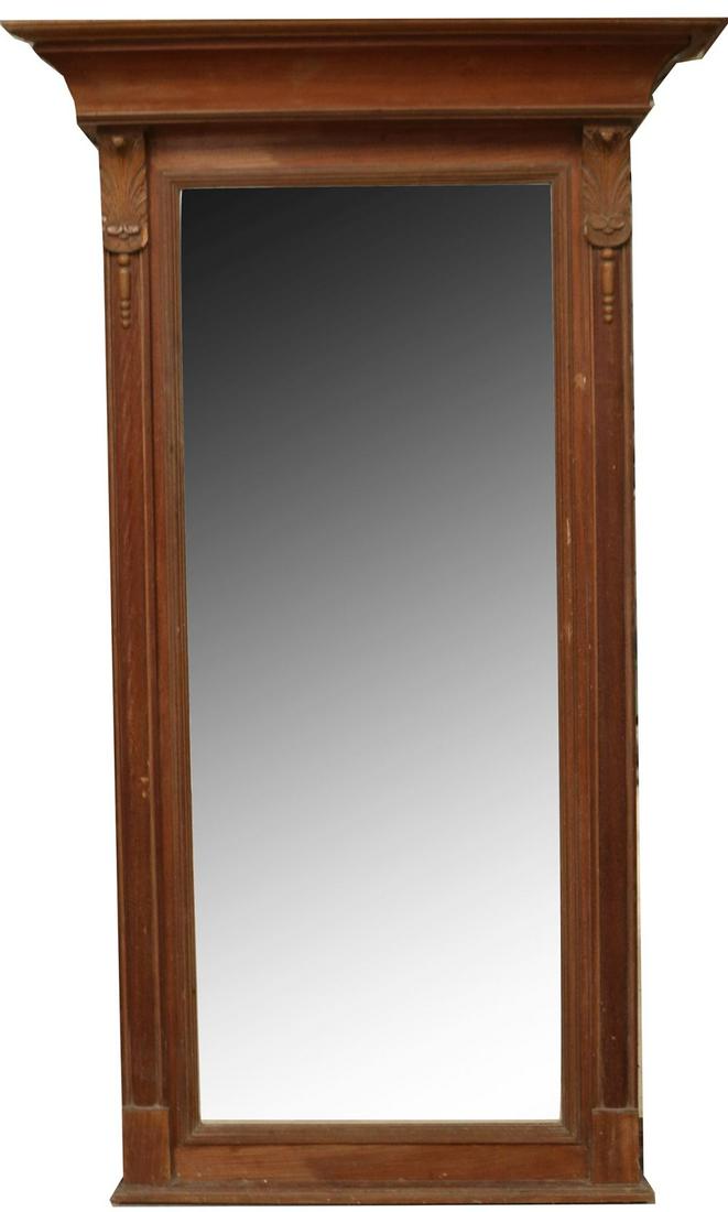 LARGE 19TH-CENTURY WALNUT FRAMED PIER MIRROR (1 of 2)