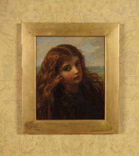 SOPHIE ANDERSON (1823-1903): A young girl.The sea beyond-Capri. Oil on canvas, unlined. Signed with initials, lower right. 31 x 25. cm