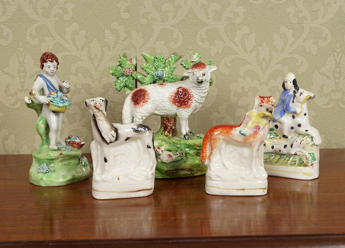 SET OF FIVE 19TH-CENTURY STAFFORDSHIRE FIGURES (1 of 1)